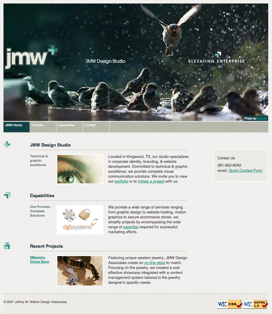 JMW Design Studio Homepage